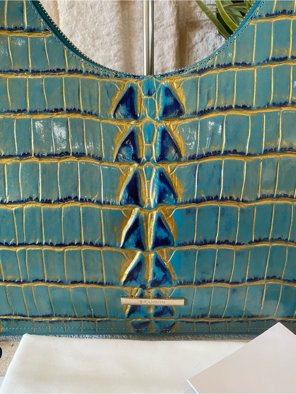 ☀️ 🌴🦜HTF PARAKEET ESTUARY BRAHMIN TABITHA SHOULDER BAG - Picture 4 of 12